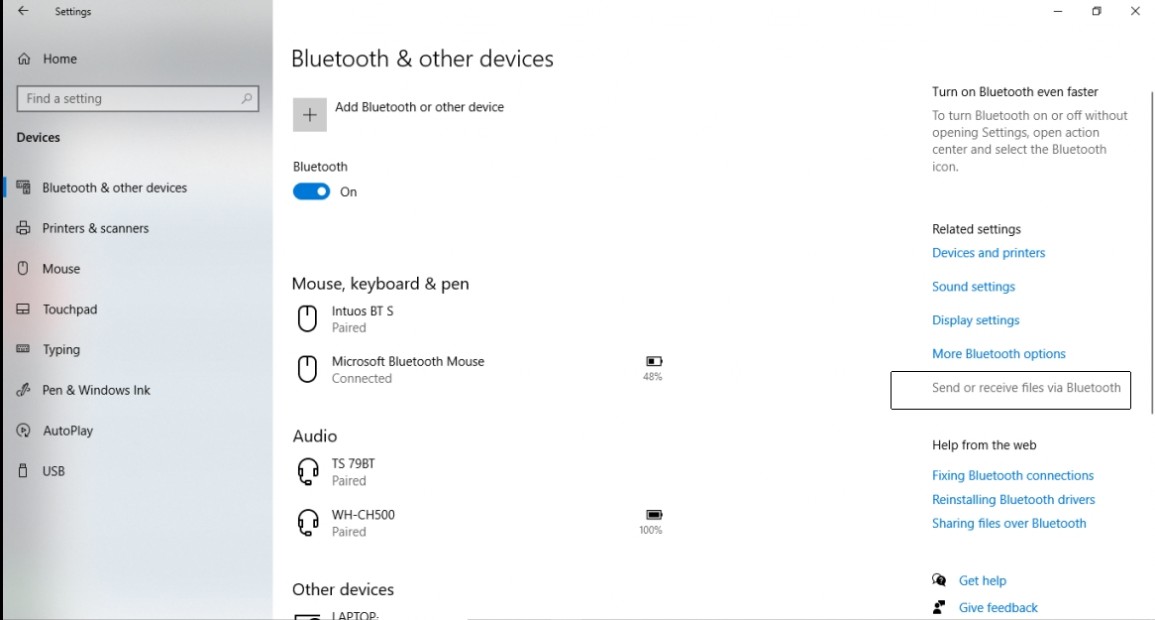  bluetooth per trasferimento file al pc