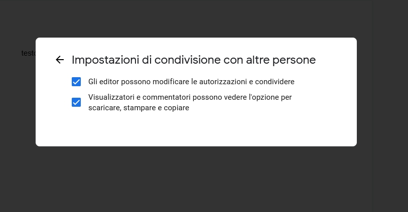 documenti google modificabili e leggibili in condivisione